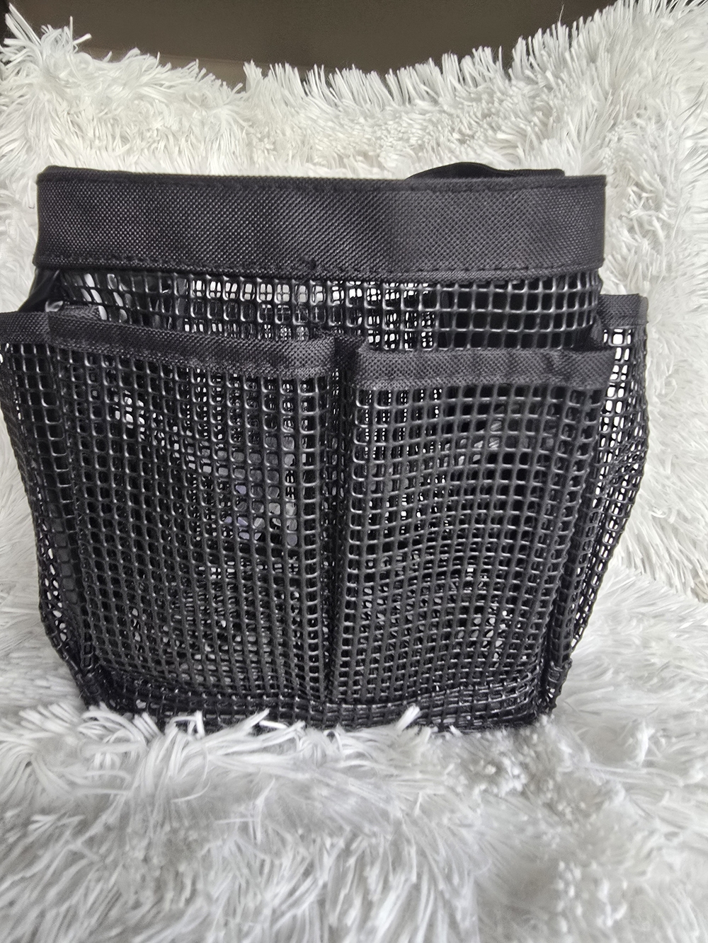Black Mesh Tote Organizer Bag